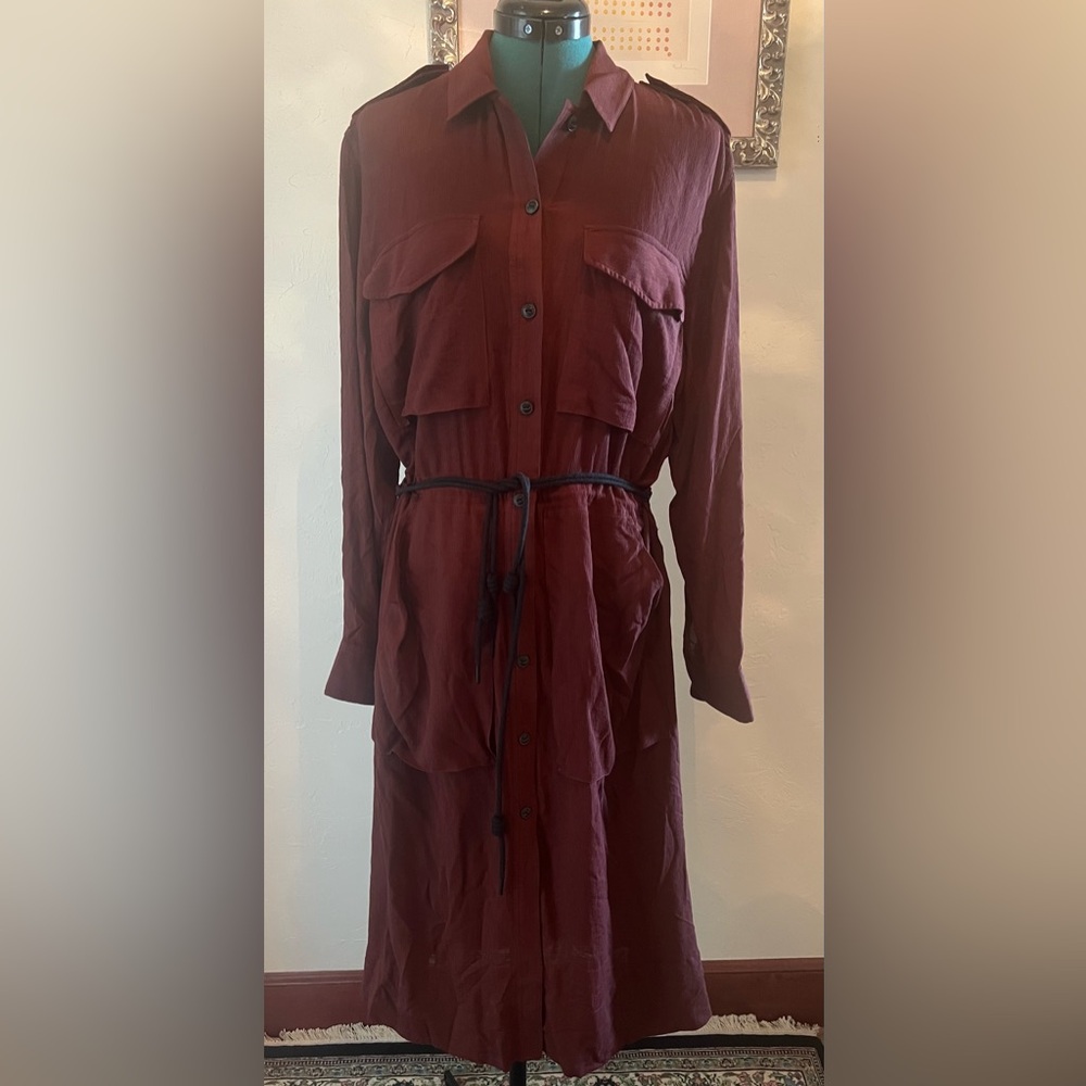 rag & bone Women's Oasis Shirtdress  in Burgundy size L NWT